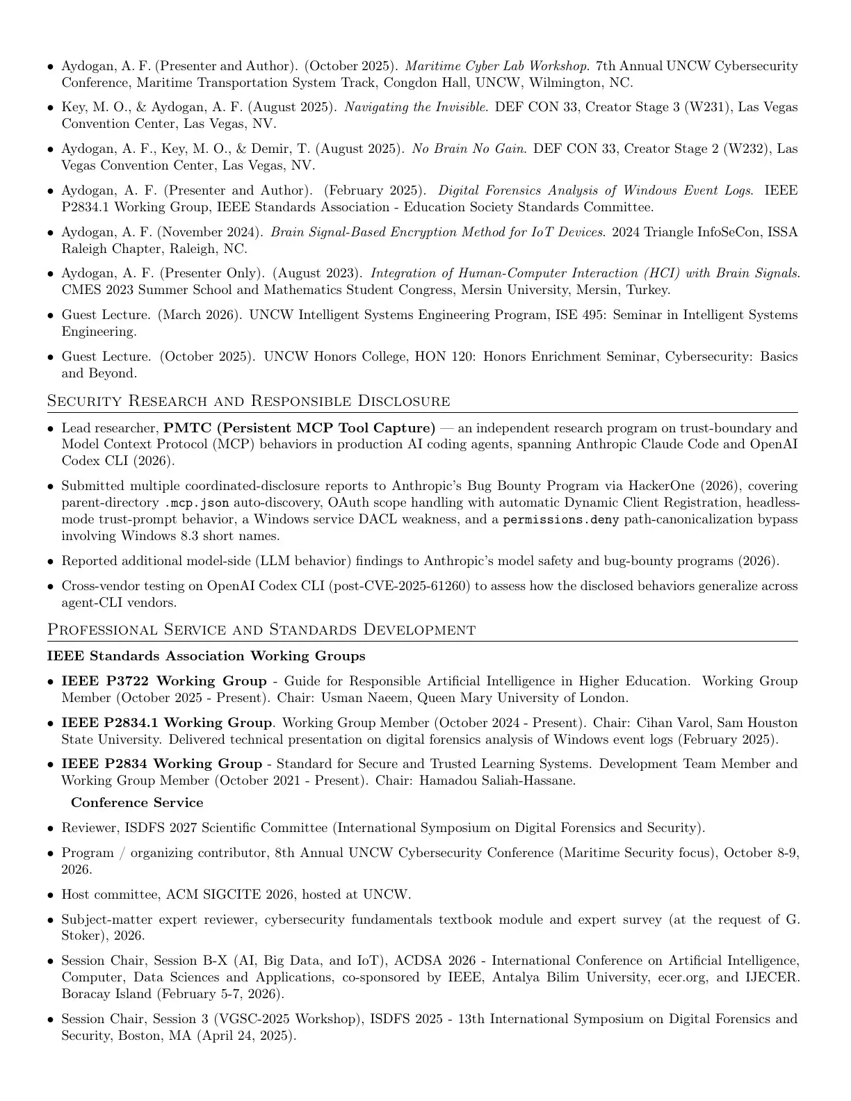 Curriculum vitae, page 5 of 8