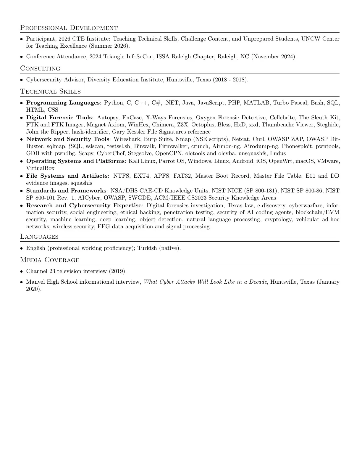Curriculum vitae, page 8 of 8